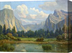 Valley of The Yosemite Canvas Paintings - YOSEMITE VALLEY by Angel Espoy