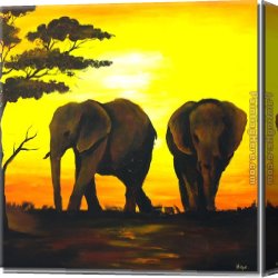 Animal Canvas Paintings - 8100 by Animal
