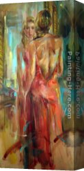 A Special Moment I Canvas Paintings - One Moment,Please by Anna Razumovskaya