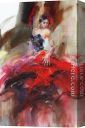 Anna Canvas Paintings - Scarlet Salsa by Anna Razumovskaya