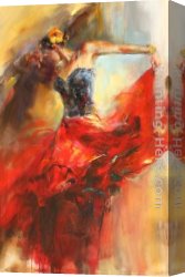 Dance Canvas Paintings - She Dances In Beauty 1 by Anna Razumovskaya