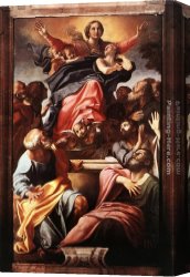 Annibale Carracci Canvas Paintings - Assumption of the Virgin Mary by Annibale Carracci
