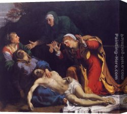 Annibale Carracci Canvas Paintings - Lamentation of Christ by Annibale Carracci