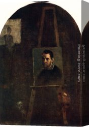 Annibale Carracci Canvas Paintings - Self Portrait by Annibale Carracci
