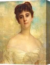 Ernest Canvas Paintings - Louise Lefuel, epouse Hochon by Antoine Auguste Ernest Hebert