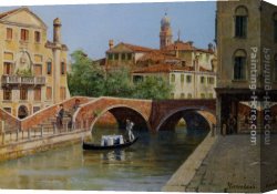 Brandeis Canvas Paintings - A Venetian Bridge by Antonietta Brandeis
