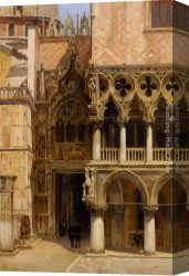 Brandeis Canvas Paintings - Port Della Carta Doges Palace by Antonietta Brandeis