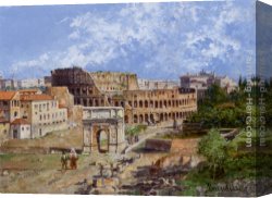 Brandeis Canvas Paintings - The Colosseum Rome by Antonietta Brandeis