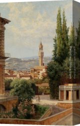 Brandeis Canvas Paintings - View of the Palazzo Vecchio in Florence by Antonietta Brandeis