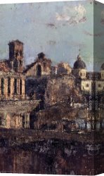 Town Canvas Paintings - Italian Town View by Antonio Mancini