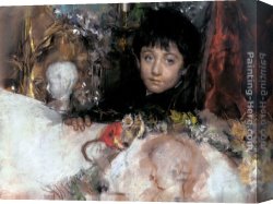 Portrait of a Young Benedictine Canvas Paintings - Portrait Of A Young Boy by Antonio Mancini