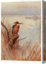Fisherman's Canvas Paintings - Frozen Out Fisherman by Archibald Thorburn