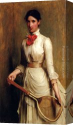 Arthur Hacker Canvas Paintings - Portrait Of Artist's Sister-In-Law by Arthur Hacker