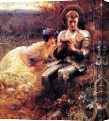 Arthur Hacker Canvas Paintings - The Temptation of Sir Percival by Arthur Hacker