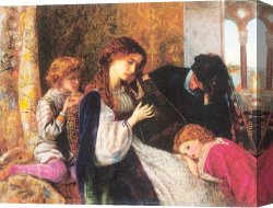 The Boating Party Canvas Paintings - A Music Party by Arthur Hughes