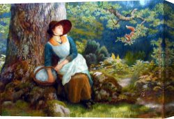 Arthur Hacker Canvas Paintings - Asleep in the Woods by Arthur Hughes