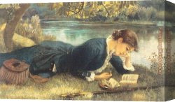 Arthur Hacker Canvas Paintings - The Compleat Angler by Arthur Hughes