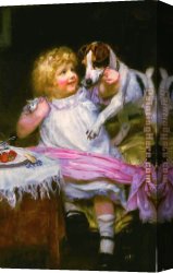 Arthur Hacker Canvas Paintings - All Mine by Arthur John Elsley
