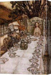 The Boating Party Canvas Paintings - Alice in Wonderland A Mad Tea Party by Arthur Rackham