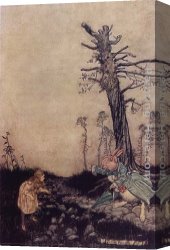 Hole Canvas Paintings - Alice in Wonderland Down the Rabbit Hole by Arthur Rackham
