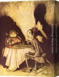 Wife Canvas Paintings - Mother Goose Jack Sprat and His Wife by Arthur Rackham