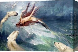 North Canvas Paintings - The Lure Of The North by Arthur Wardle