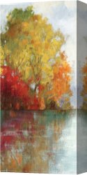 Jensen Canvas Paintings - Forest Reflection II by Asia Jensen