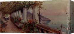 Amalfi Dia Cappuccini 1 Canvas Paintings - Pergola In Amalfi by Attilio Pratella