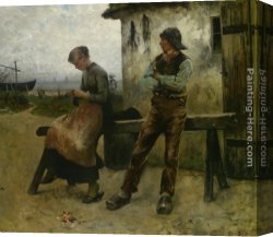 Shy Canvas Paintings - The Shy Suitor by August Wilhelm Nikolaus Hagborg