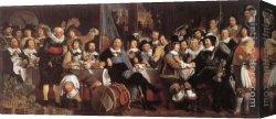 Celebration Canvas Paintings - Celebration of the Peace of M&uuml;nster, 1648, at the Crossbowmen's Headquarters by Bartholomeus van der Helst