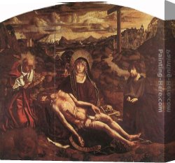 Bartolome Canvas Paintings - Piet&agrave; of Canon Luis Despl&aacute; by Bartolome Bermejo