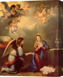 Esteban Canvas Paintings - Annunciation by Bartolome Esteban Murillo
