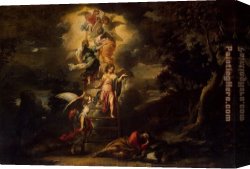 Jacob's Canvas Paintings - Jacob's Dream by Bartolome Esteban Murillo