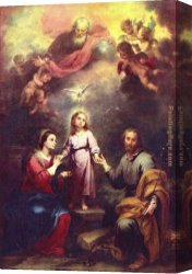 Esteban Canvas Paintings - Two Trinities by Bartolome Esteban Murillo