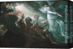 Land Canvas Paintings - Moses Shown the Promised Land by Benjamin West