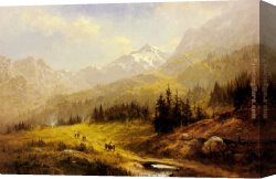 Morning Canvas Paintings - The Wengen Alps Morning In Switzerland by Benjamin Williams Leader