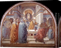 Genesis The Fall And Expulsion From Paradise The Expulsion Canvas Paintings - Expulsion of Joachim from the Temple by Benozzo di Lese di Sandro Gozzoli