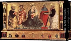 Jerome Canvas Paintings - Madonna and Child with Sts John the Baptist, Peter, Jerome, and Paul by Benozzo di Lese di Sandro Gozzoli