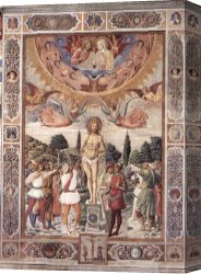 St Sebastian Tended by St Irene Canvas Paintings - Martyrdom of St Sebastian by Benozzo di Lese di Sandro Gozzoli