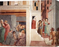 Scene Canvas Paintings - Scenes from the Life of St Francis (Scene 1, north wall) by Benozzo di Lese di Sandro Gozzoli