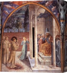 Scene Canvas Paintings - Scenes from the Life of St Francis (Scene 10, north wall) by Benozzo di Lese di Sandro Gozzoli