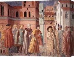 Scene Canvas Paintings - Scenes from the Life of St Francis (Scene 3, south wall) by Benozzo di Lese di Sandro Gozzoli