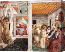 Scene Canvas Paintings - Scenes from the Life of St Francis (Scene 5, north wall) by Benozzo di Lese di Sandro Gozzoli