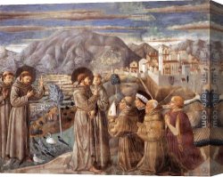 Scene Canvas Paintings - Scenes from the Life of St Francis (Scene 7, south wall) by Benozzo di Lese di Sandro Gozzoli