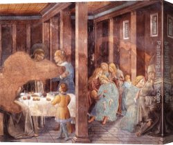 Scene Canvas Paintings - Scenes from the Life of St Francis (Scene 8, south wall) by Benozzo di Lese di Sandro Gozzoli