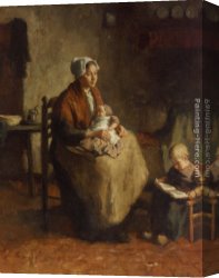 One Moment,please Canvas Paintings - A Tender Moment by Bernard de Hoog