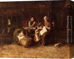 Hard Times Canvas Paintings - Tea Time by Bernard de Hoog