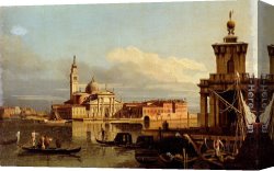 Bernardo Strozzi Canvas Paintings - A View In Venice From The Punta Della Dogana Towards San Giorgio Maggiore by Bernardo Bellotto