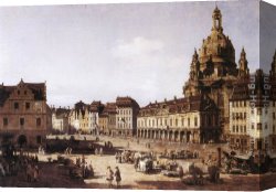 Bernardo Strozzi Canvas Paintings - New Market Square in Dresden by Bernardo Bellotto