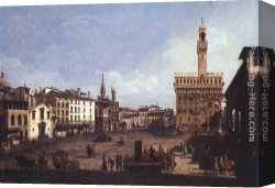 Bernardo Strozzi Canvas Paintings - The Piazza della Signoria in Florence by Bernardo Bellotto